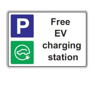 Free EV charging station signage